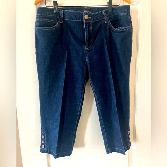 Baccini Women's Dark Washed Cropped Jeans Size 12 Petite - Picture 1 of 14